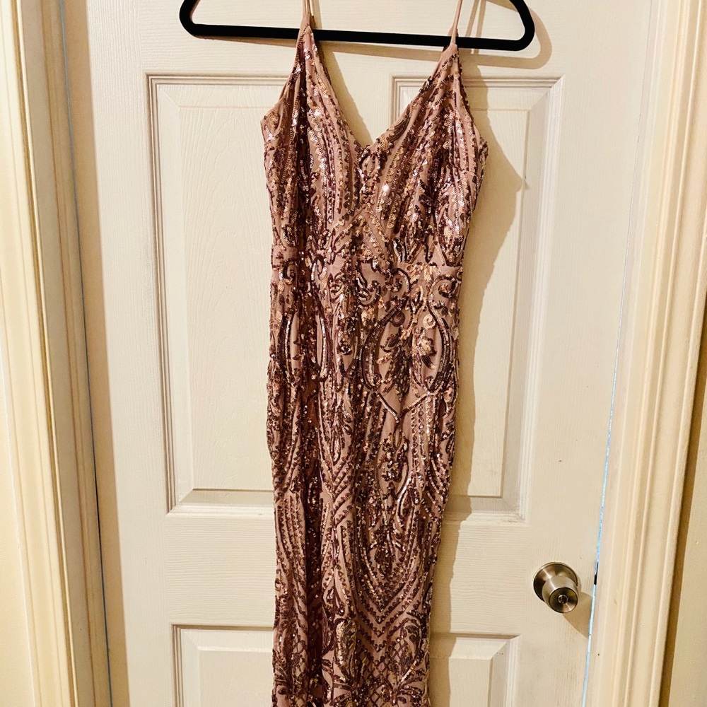 Lilac/Rose Gold Prom Dress